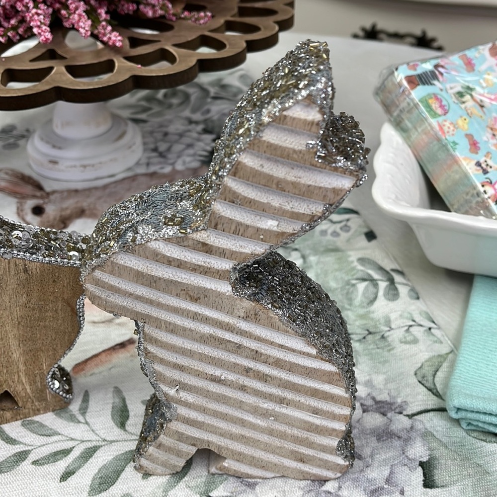 Wooden Rabbit decor.